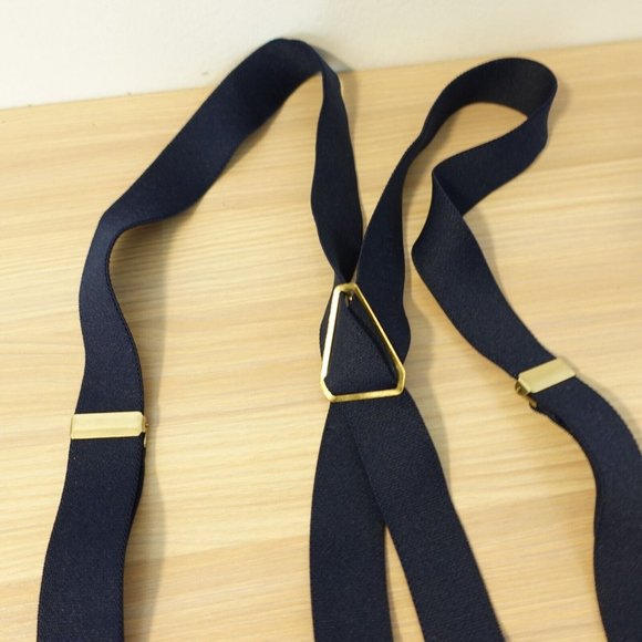 Cas Germany Suspender Mens Blue Dark Clip On X Back Adjustable‎ Strap Stretch - Picture 3 of 7